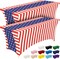 4th of July Table Cloths – 2 Pack USA 250th Anniversary Spandex Fitted Stretch Table Covers, 6ft Rectangle American Flag Tablecloths for Independence Day Party